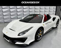 Ferrari 488 Pista Style Dry Carbon Fiber Full Aero Kit – Front Bumper, Rear Bumper, Hood, Side Skirts, Rear Wing, Front & Rear Lips