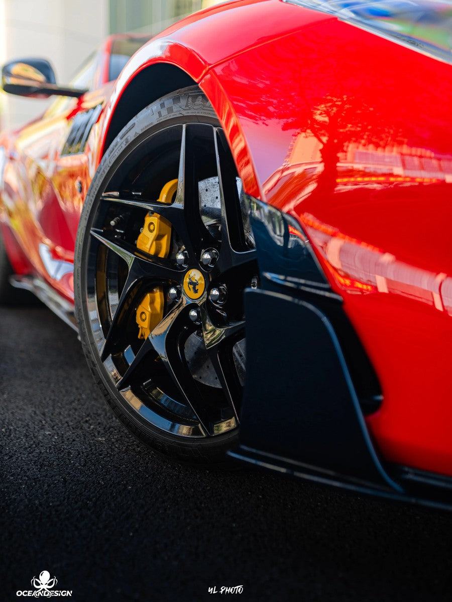 Ferrari 812 M-Style Dry Carbon Fiber Aero Kit – Front Lip, Side Skirts, Rear Lip, Hood, Rear Wing, Fender Flares, Engine Bay Trim