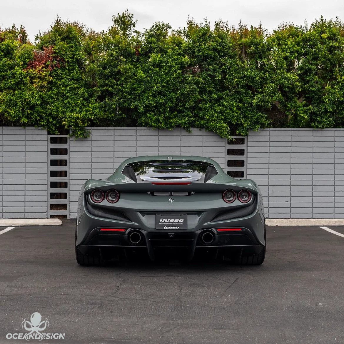 Ferrari F8 OEM Style Dry Carbon Fiber Aero Kit – Front Lip, Rear Lip, Side Skirts, Side Vents, Mirror Covers, Engine Interior Trim