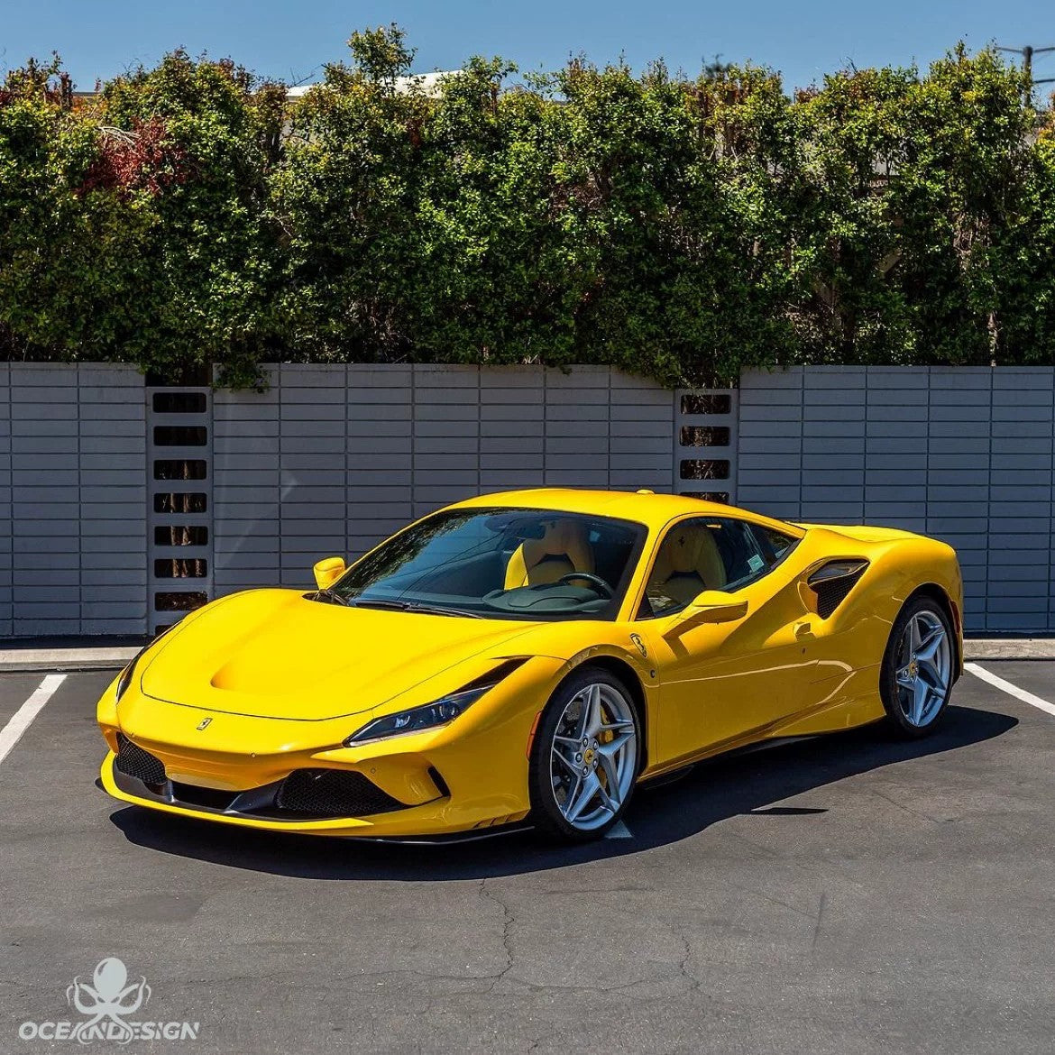 Ferrari F8 OEM Style Dry Carbon Fiber Aero Kit – Front Lip, Rear Lip, Side Skirts, Side Vents, Mirror Covers, Engine Interior Trim