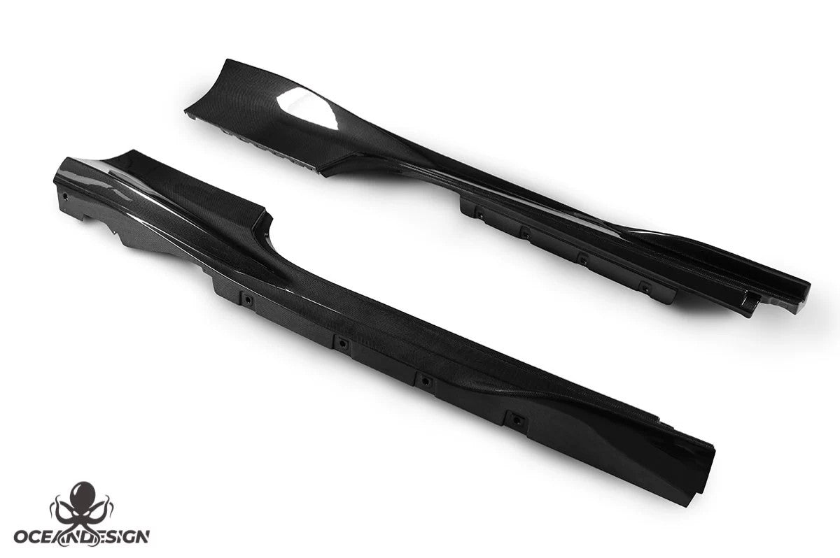 Ferrari F8 OEM Style Dry Carbon Fiber Aero Kit – Front Lip, Rear Lip, Side Skirts, Side Vents, Mirror Covers, Engine Interior Trim