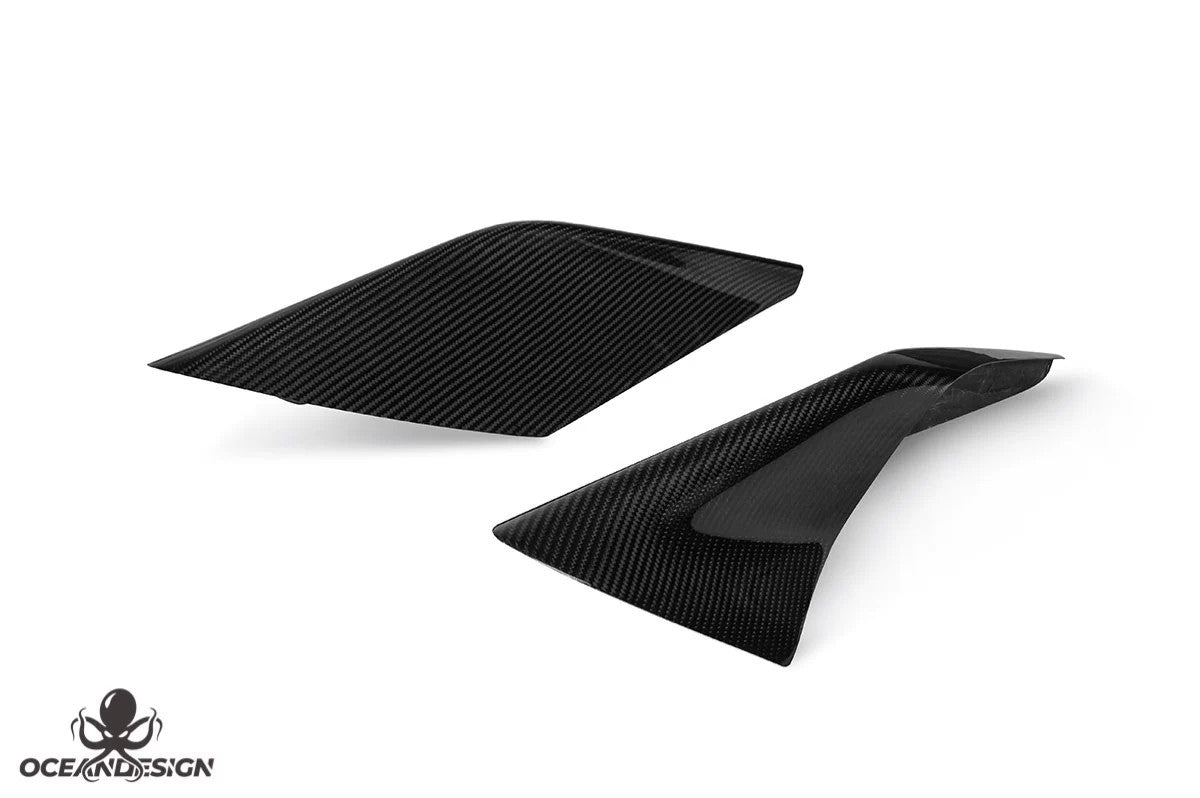 Ferrari F8 OEM Style Dry Carbon Fiber Aero Kit – Front Lip, Rear Lip, Side Skirts, Side Vents, Mirror Covers, Engine Interior Trim