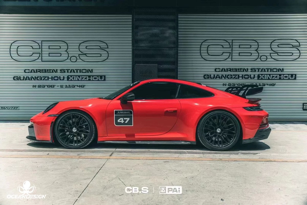 Porsche 911 992.1 GT3 Style Dry Carbon Fiber Aero Kit – Front Bumper, Rear Bumper, Side Skirts, Rear Wing, Hood, Roof, Exhaust