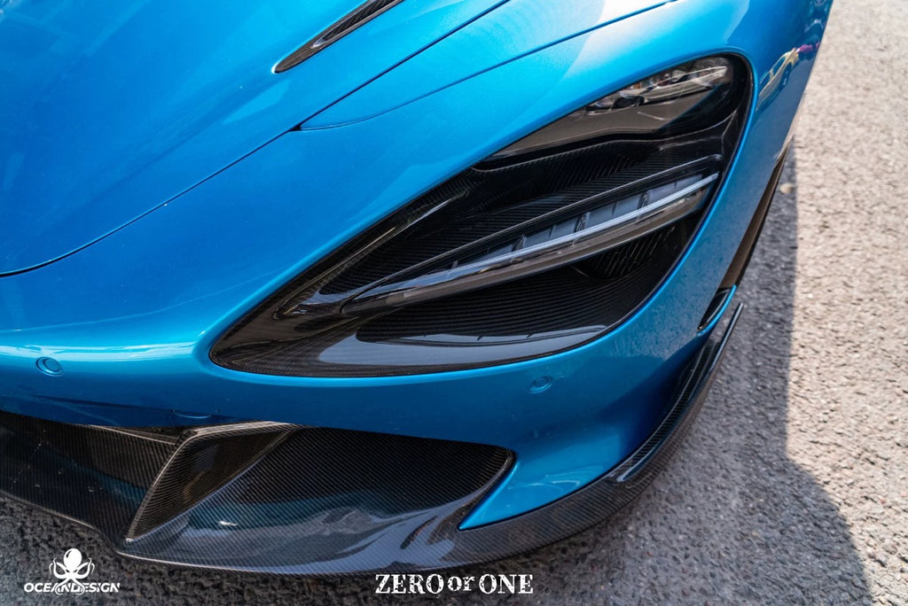 McLaren 720S V-Style Dry Carbon Fiber Aero Kit – Front Lip / Side Skirts / Rear Lip / Rear Wing / Fender Extensions / Hood