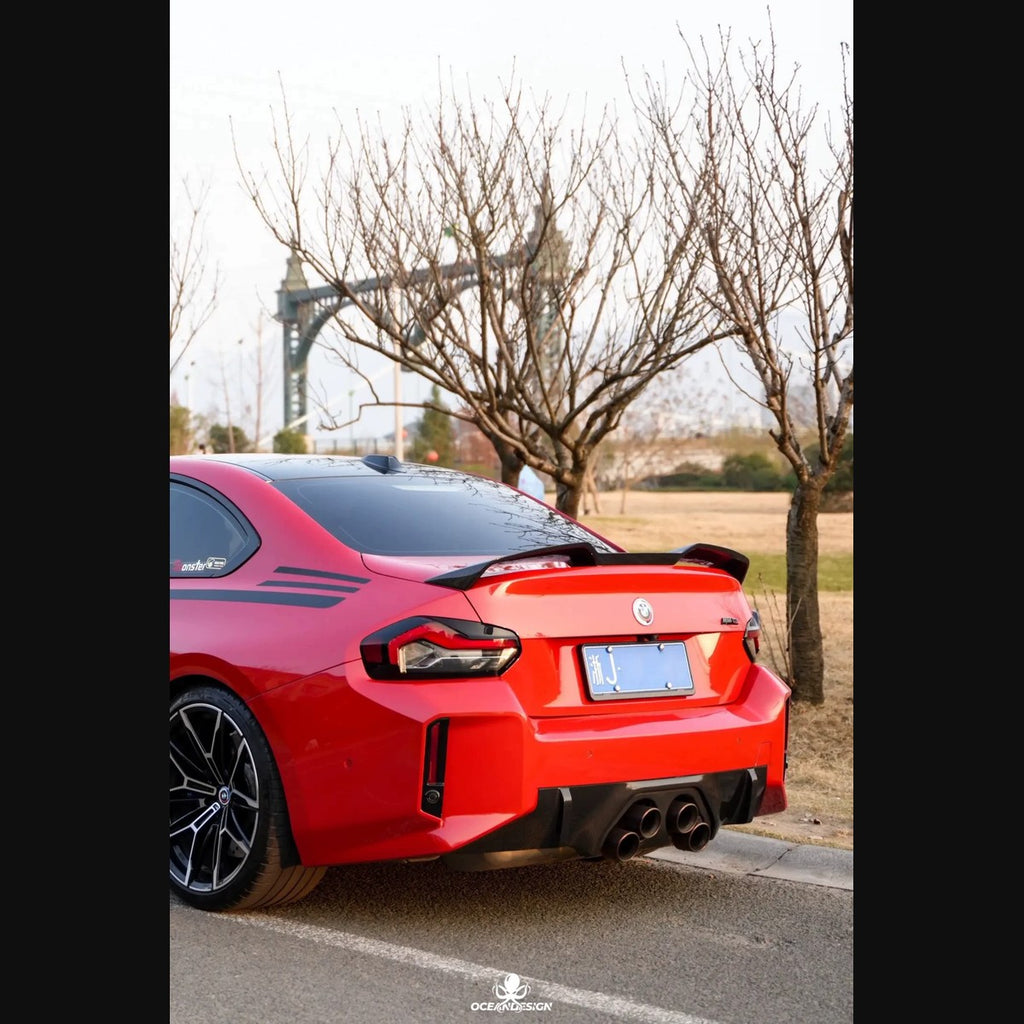 BMW G87 M2 / G42 M240i Ocean Design OD & AR Dry Carbon Fiber Rear Wing / Spoiler
