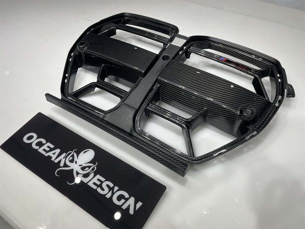 BMW G80 M3 / G82 M4 / G83 M4 CSL-Style Dry Carbon Fiber Grille + M3/M4 CSL Grille Badge