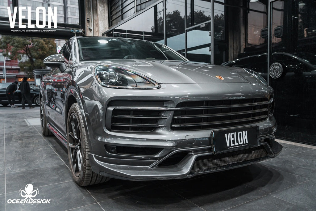 Porsche Cayenne OceanDesign OD-Style Carbon Fiber Aero Kit – Front Lip / Side Skirts / Rear Lip / Rear Wing / Front & Rear Fender Arches / Door Sills