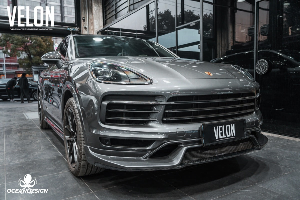 Porsche Cayenne OceanDesign OD-Style Carbon Fiber Aero Kit – Front Lip / Side Skirts / Rear Lip / Rear Wing / Front & Rear Fender Arches / Door Sills