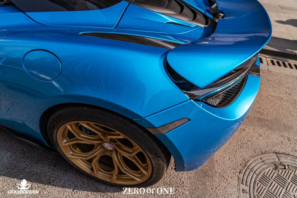 McLaren 720S V-Style Dry Carbon Fiber Aero Kit – Front Lip / Side Skirts / Rear Lip / Rear Wing / Fender Extensions / Hood