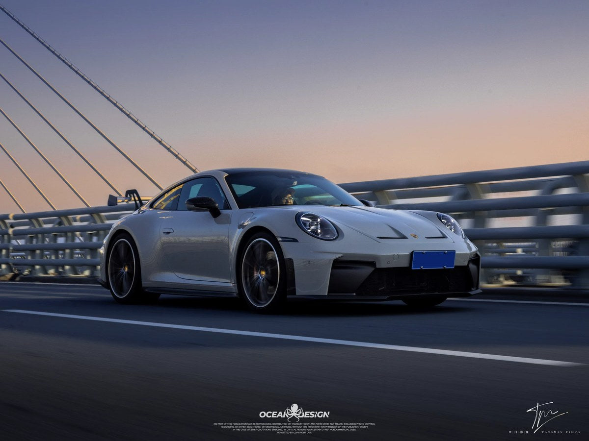 Porsche 911 992 to 992.2 GT3 Style Dry Carbon Fiber Conversion Kit – Front Bumper, Rear Bumper, Hood, Side Skirts, Engine Cover, GT Wing, Exhaust & More