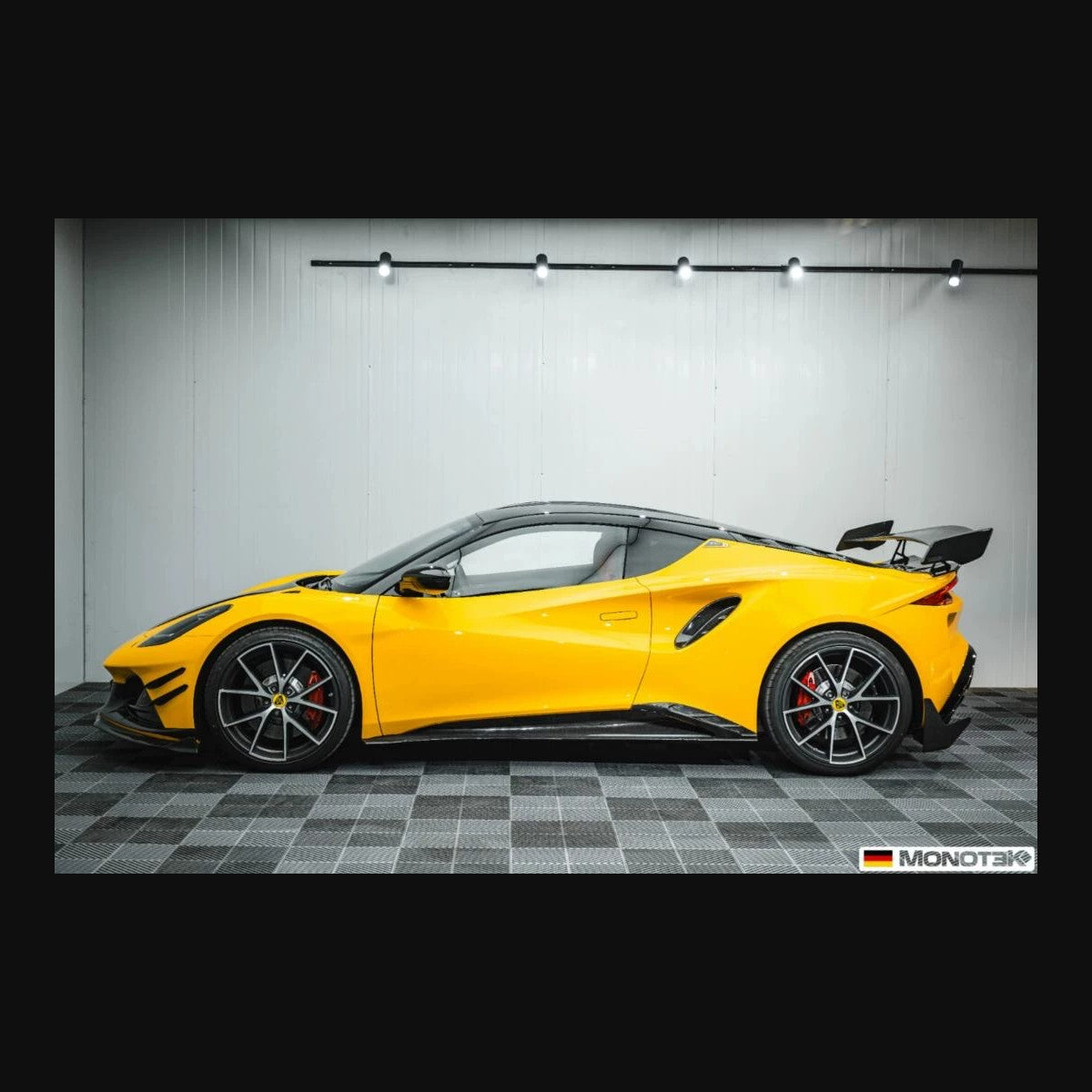 Lotus Emira Monotek Dry Carbon Fiber Aero Kit – Front Lip / Side Skirts / Rear Lip / Spoiler / Air Blades / Door Sills / Hood