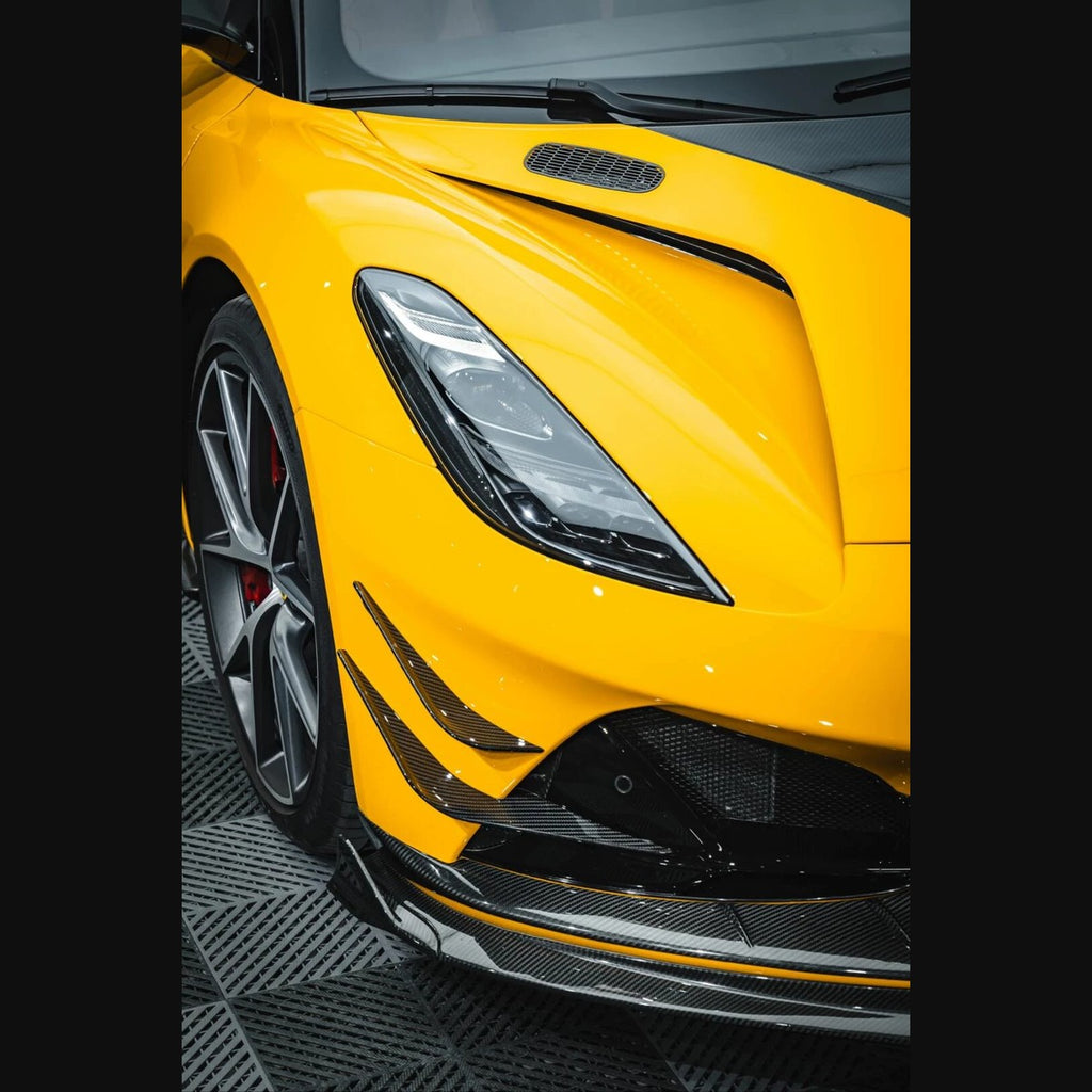 Lotus Emira Monotek Dry Carbon Fiber Aero Kit – Front Lip / Side Skirts / Rear Lip / Spoiler / Air Blades / Door Sills / Hood