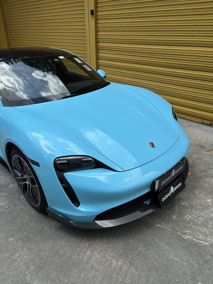 Porsche Taycan OceanDesign OD-Style Dry Carbon Fiber Aero Kit – Front Lip / Side Skirts / Rear Lip / Rear Wing / Mirror Covers