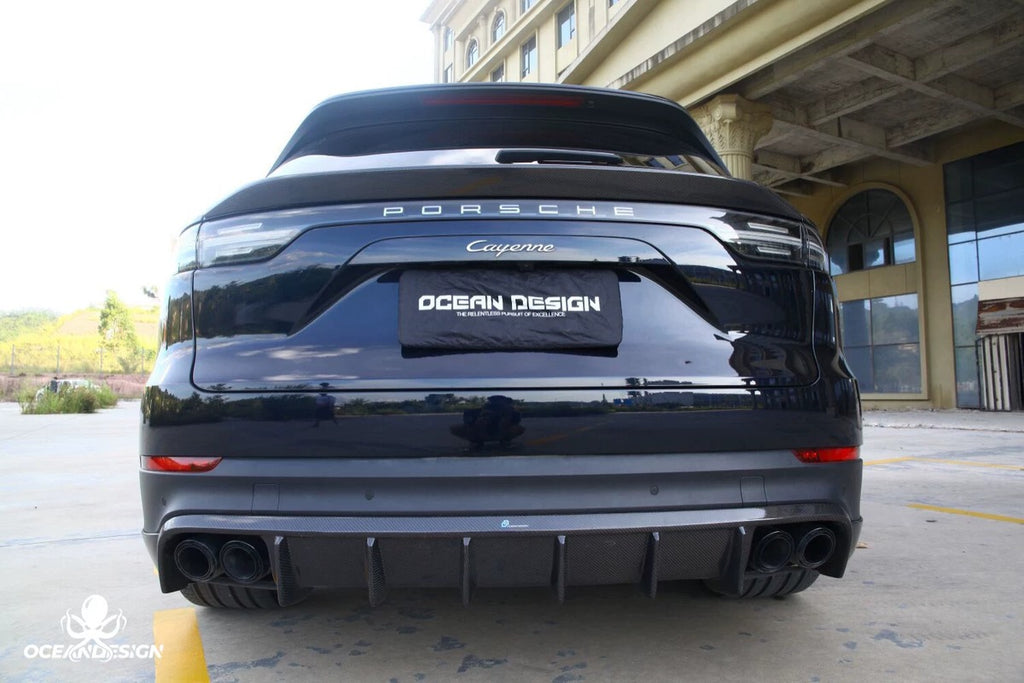 Porsche Cayenne OceanDesign OD-Style Carbon Fiber Aero Kit – Front Lip / Side Skirts / Rear Lip / Rear Wing / Front & Rear Fender Arches / Door Sills