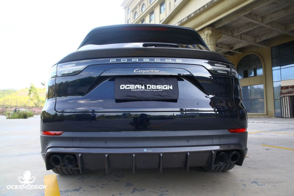 Porsche Cayenne OceanDesign OD-Style Carbon Fiber Aero Kit – Front Lip / Side Skirts / Rear Lip / Rear Wing / Front & Rear Fender Arches / Door Sills