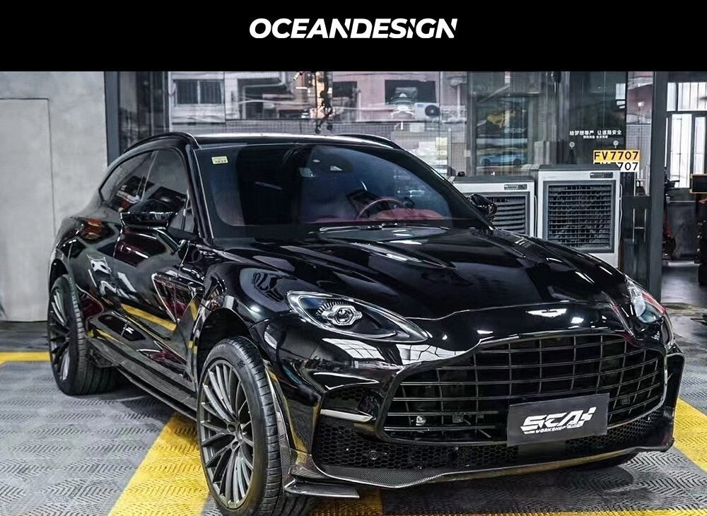 Aston Martin DBX / DBX 707 Dry Carbon Fiber Aero Kit – Front Bumper / Side Skirts / Rear Bumper / Wing / DRL