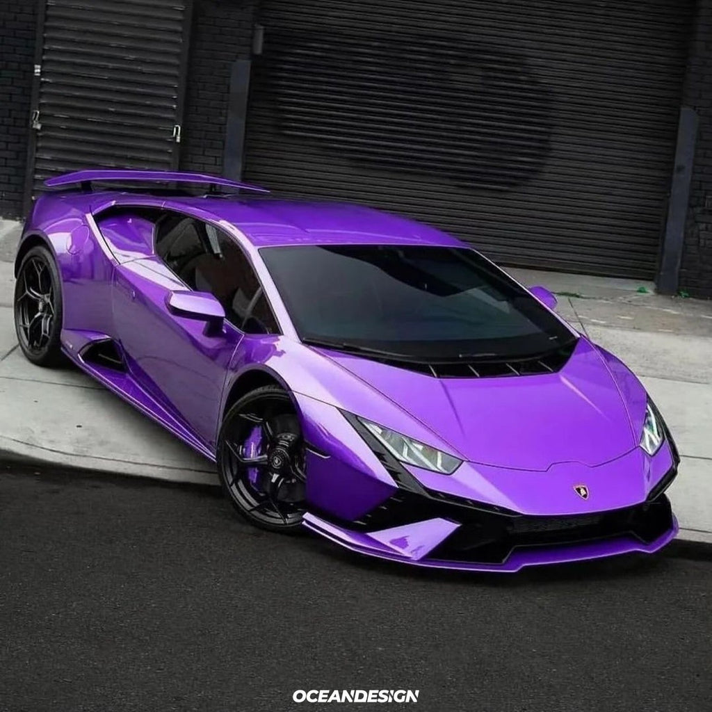 Huracan Tecnica style carbon fiber front bumper gloss
