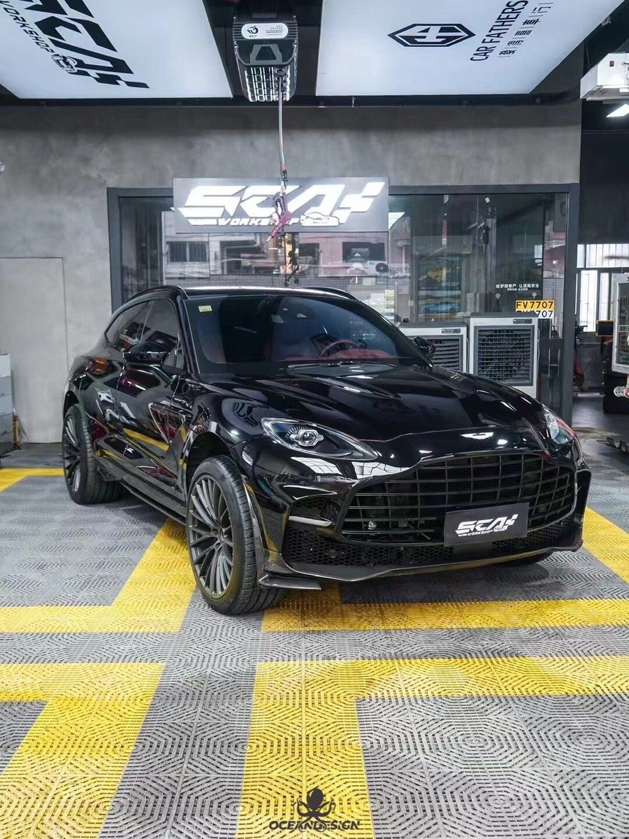 Aston Martin DBX / DBX 707 Dry Carbon Fiber Aero Kit – Front Bumper / Side Skirts / Rear Bumper / Wing / DRL