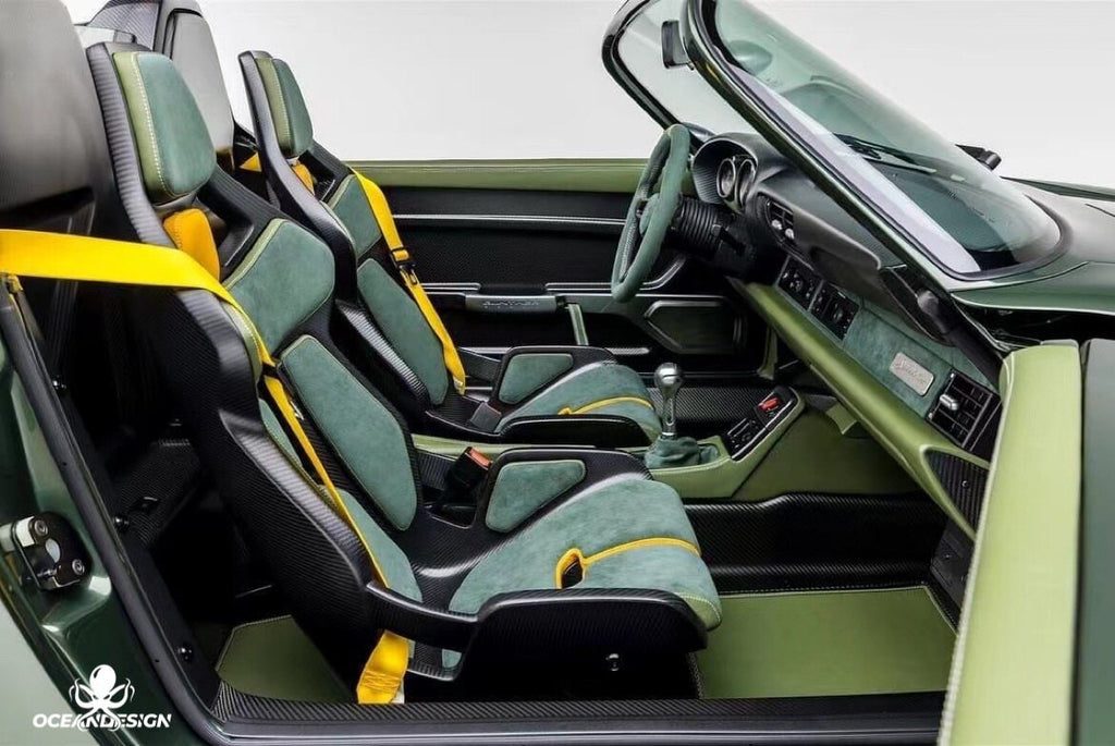 Porsche GW Style Dry Carbon Fiber One-Piece Racing Bucket Seat – Alcantara Lightweight