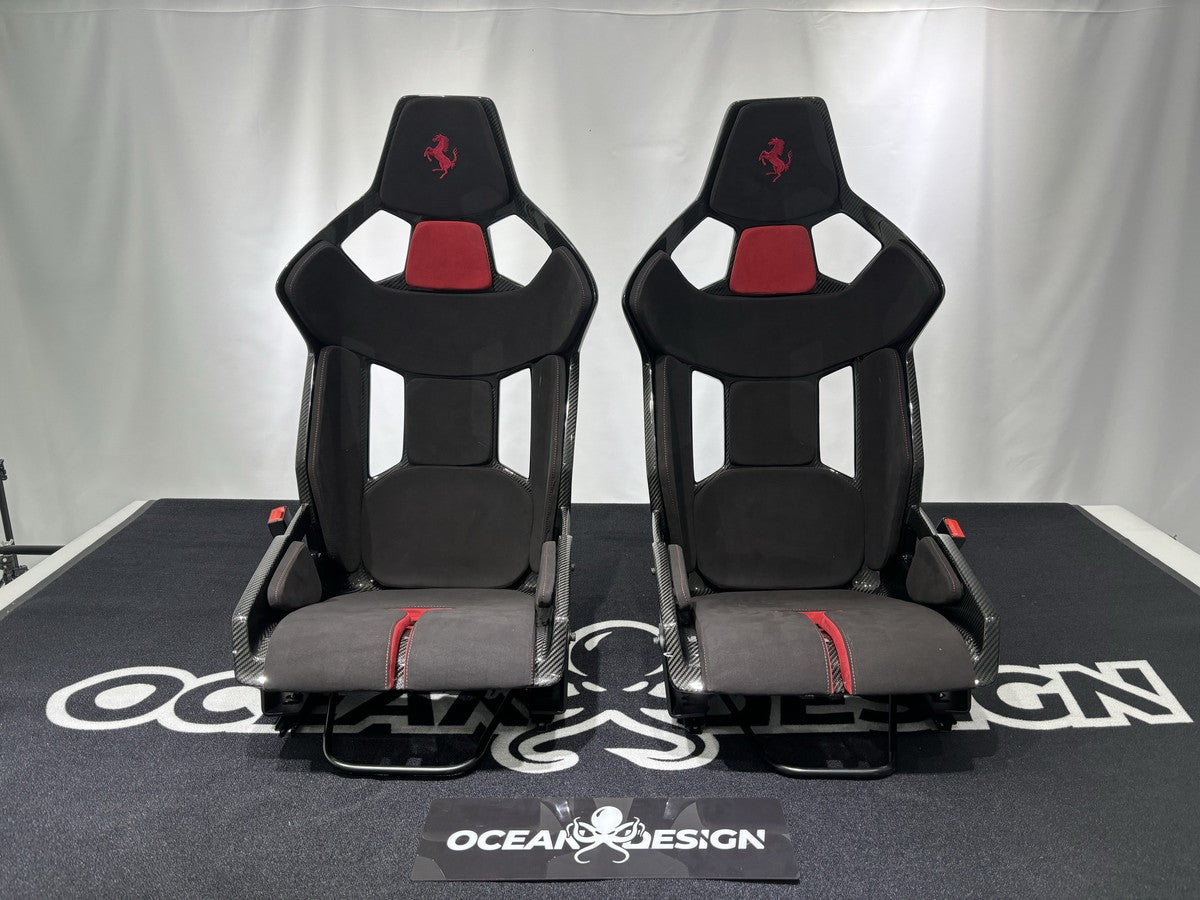 Porsche GW Style Dry Carbon Fiber One-Piece Racing Bucket Seat – Alcantara Lightweight