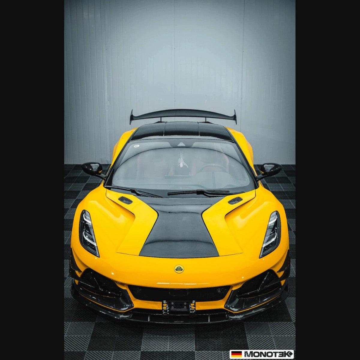 Lotus Emira Monotek Dry Carbon Fiber Aero Kit – Front Lip / Side Skirts / Rear Lip / Spoiler / Air Blades / Door Sills / Hood