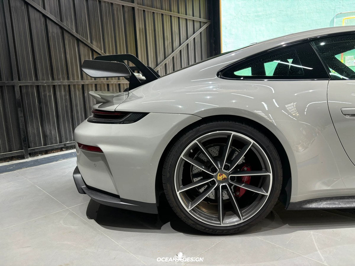 Porsche 911 992 to 992.2 GT3 Style Dry Carbon Fiber Conversion Kit – Front Bumper, Rear Bumper, Hood, Side Skirts, Engine Cover, GT Wing, Exhaust & More