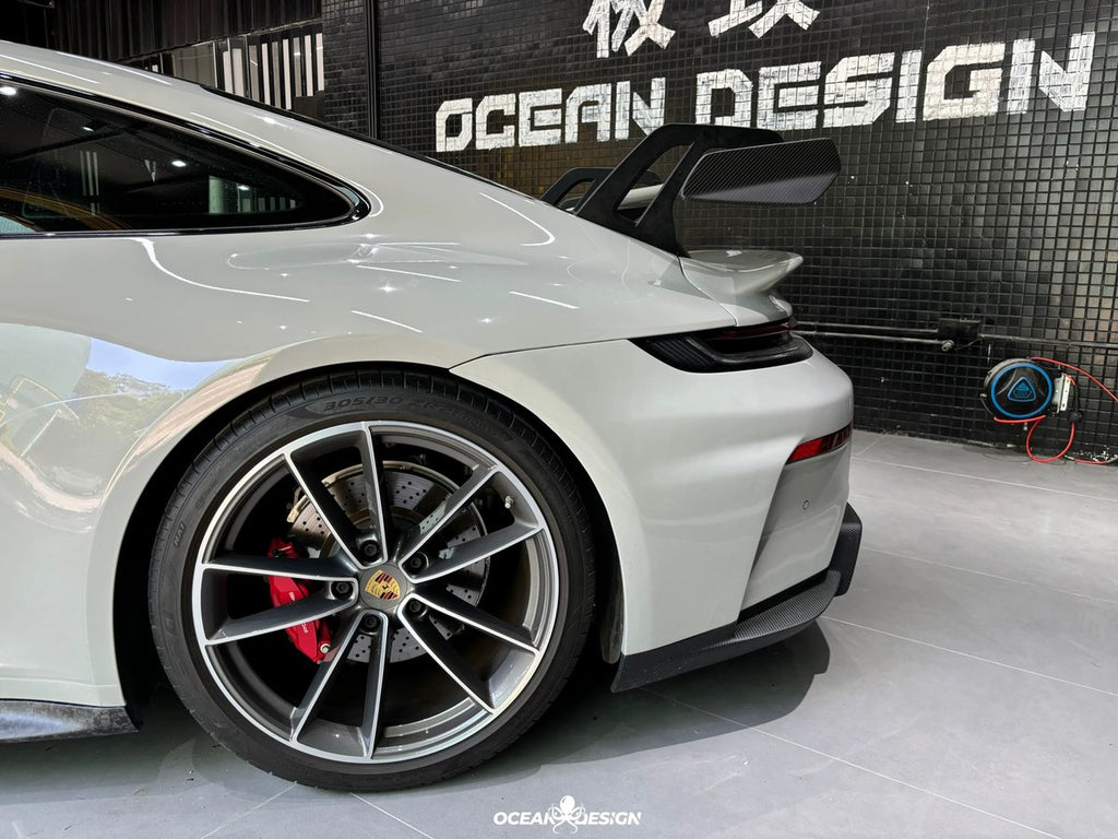 Porsche 911 992 to 992.2 GT3 Style Dry Carbon Fiber Conversion Kit – Front Bumper, Rear Bumper, Hood, Side Skirts, Engine Cover, GT Wing, Exhaust & More