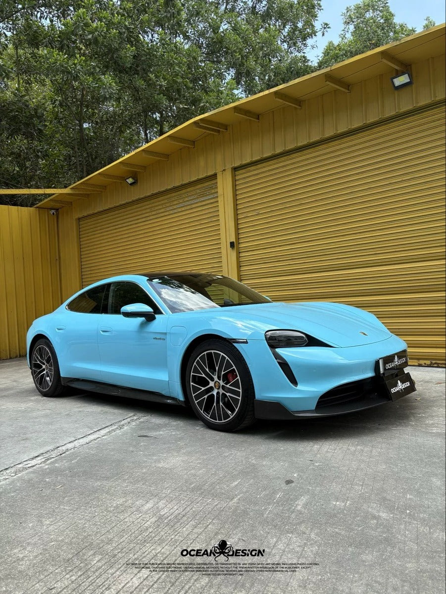 Porsche Taycan OceanDesign OD-Style Dry Carbon Fiber Aero Kit – Front Lip / Side Skirts / Rear Lip / Rear Wing / Mirror Covers