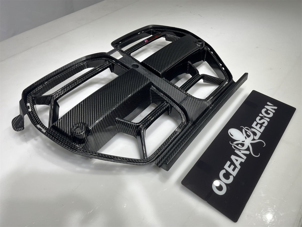 BMW G80 M3 / G82 M4 / G83 M4 CSL-Style Dry Carbon Fiber Grille + M3/M4 CSL Grille Badge