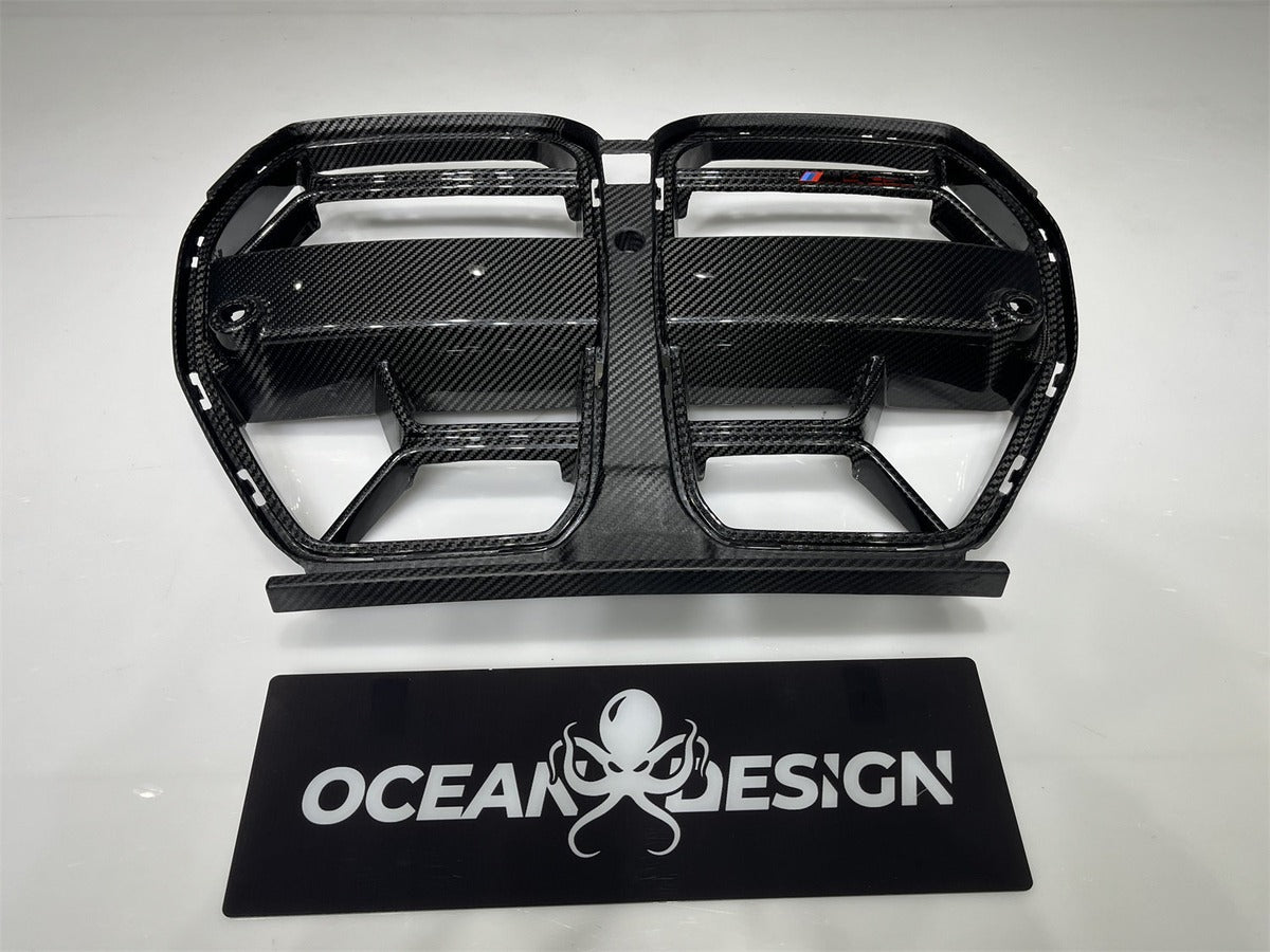 BMW G80 M3 / G82 M4 / G83 M4 CSL-Style Dry Carbon Fiber Grille + M3/M4 CSL Grille Badge