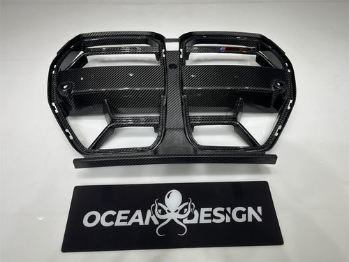 BMW G80 M3 / G82 M4 / G83 M4 CSL-Style Dry Carbon Fiber Grille + M3/M4 CSL Grille Badge