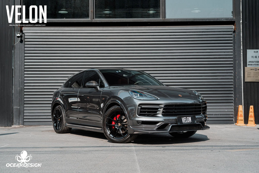 Porsche Cayenne OceanDesign OD-Style Carbon Fiber Aero Kit – Front Lip / Side Skirts / Rear Lip / Rear Wing / Front & Rear Fender Arches / Door Sills