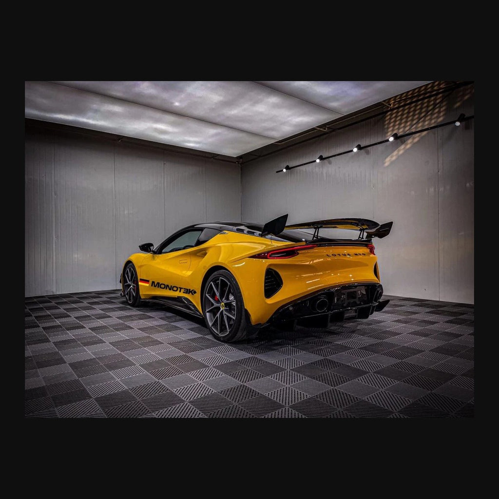Lotus Emira Monotek Dry Carbon Fiber Aero Kit – Front Lip / Side Skirts / Rear Lip / Spoiler / Air Blades / Door Sills / Hood