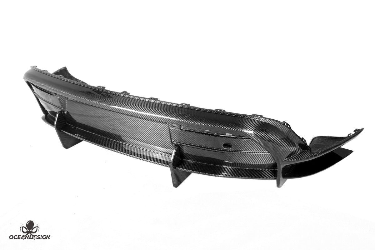 Porsche Taycan OceanDesign OD-Style Dry Carbon Fiber Aero Kit – Front Lip / Side Skirts / Rear Lip / Rear Wing / Mirror Covers