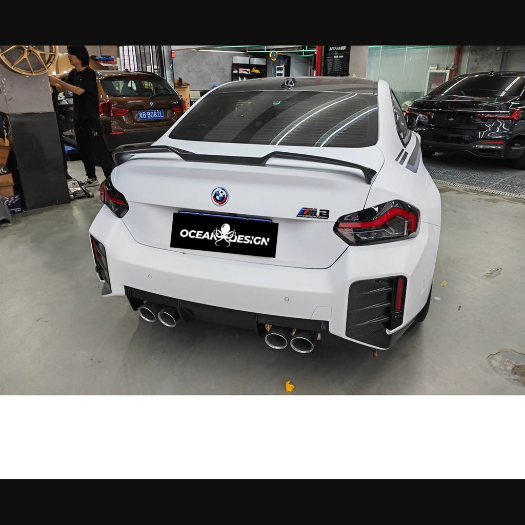 BMW G87 M2 / G42 M240i Ocean Design OD & AR Dry Carbon Fiber Rear Wing / Spoiler