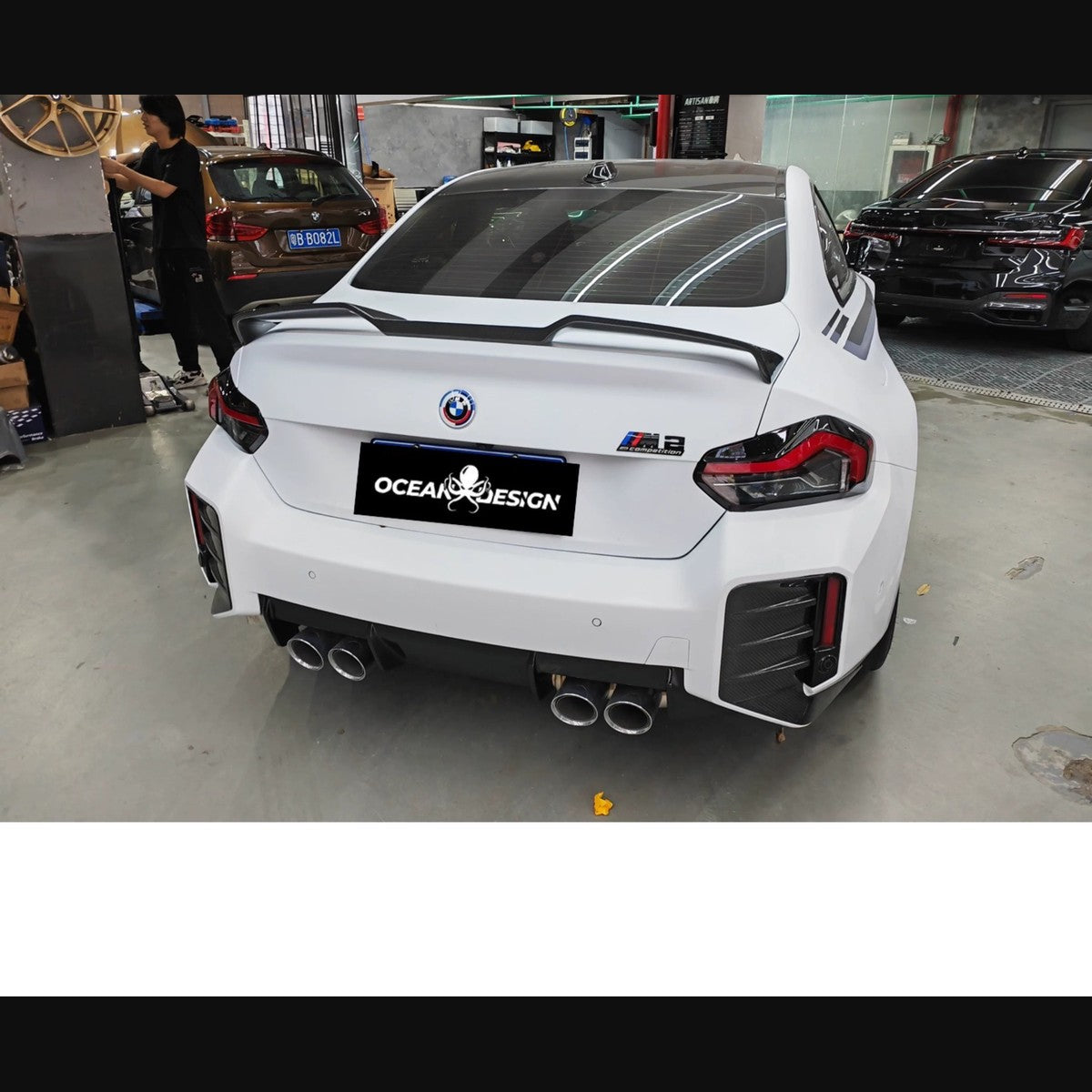 BMW G87 M2 / G42 M240i Ocean Design OD & AR Dry Carbon Fiber Rear Wing / Spoiler