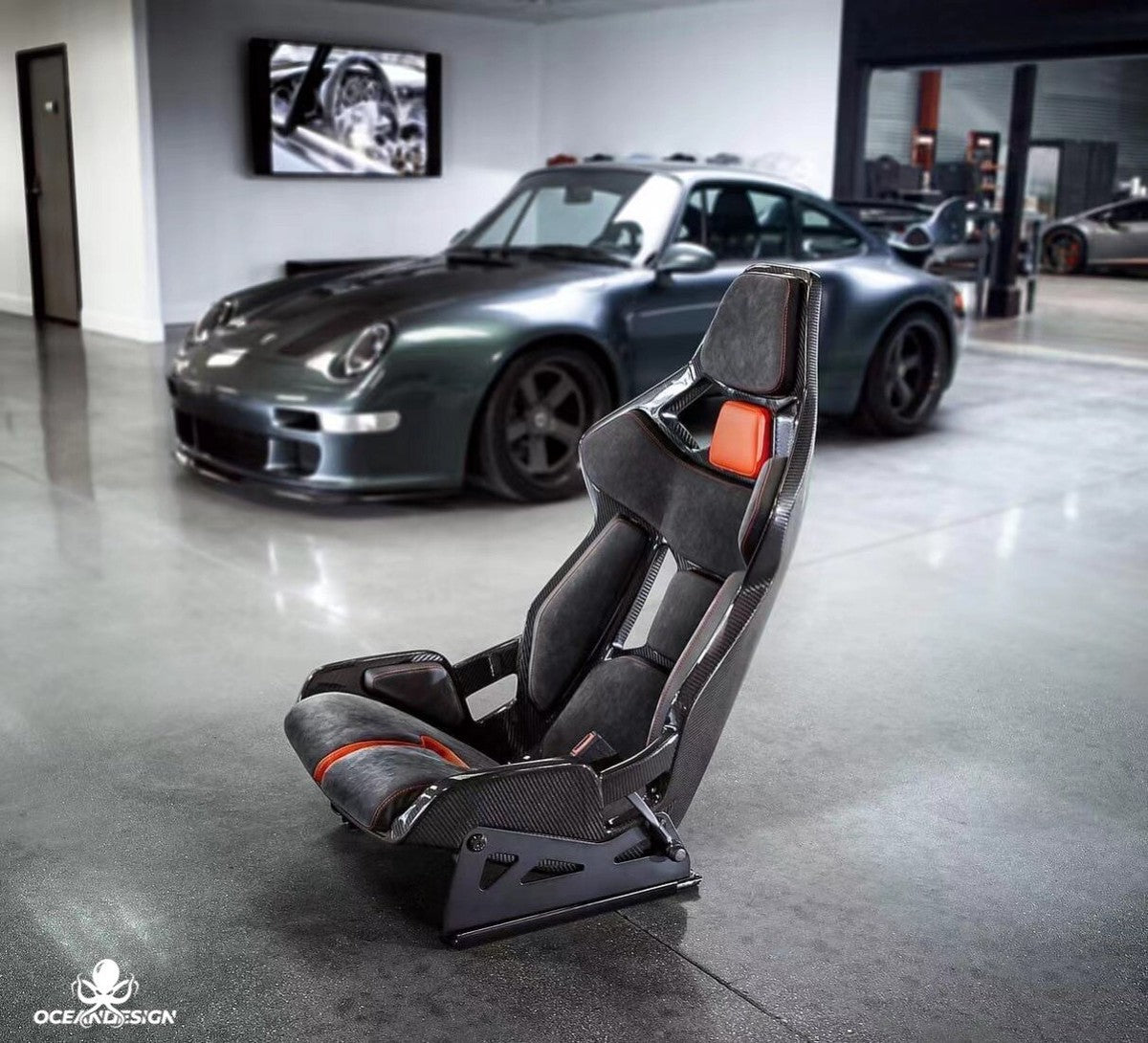 Porsche GW Style Dry Carbon Fiber One-Piece Racing Bucket Seat – Alcantara Lightweight