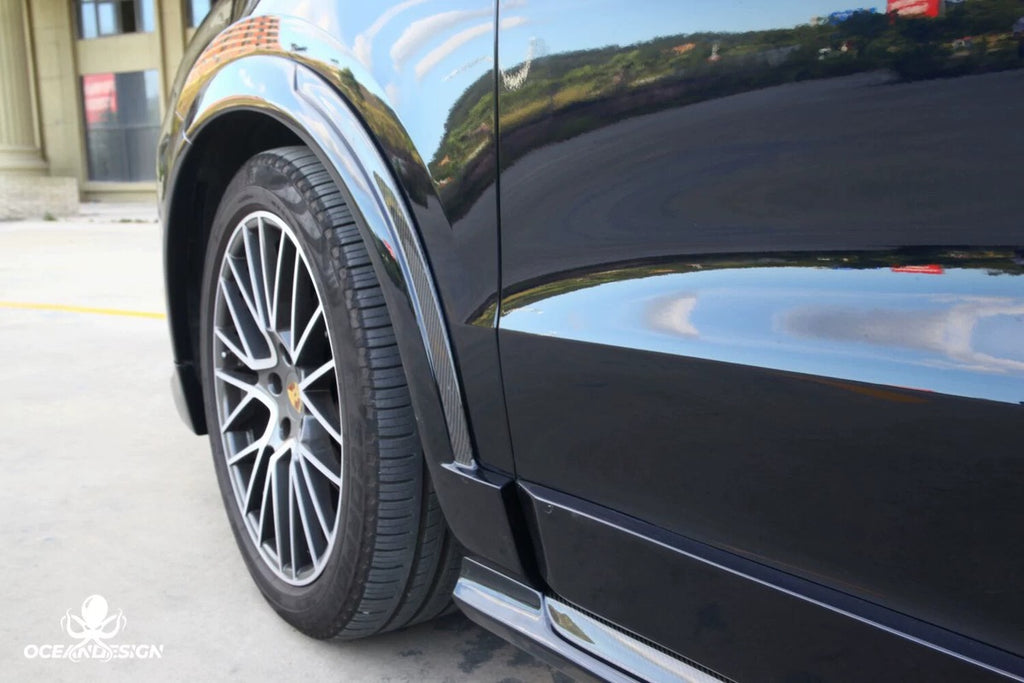 Porsche Cayenne OceanDesign OD-Style Carbon Fiber Aero Kit – Front Lip / Side Skirts / Rear Lip / Rear Wing / Front & Rear Fender Arches / Door Sills