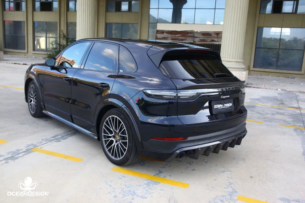 Porsche Cayenne OceanDesign OD-Style Carbon Fiber Aero Kit – Front Lip / Side Skirts / Rear Lip / Rear Wing / Front & Rear Fender Arches / Door Sills