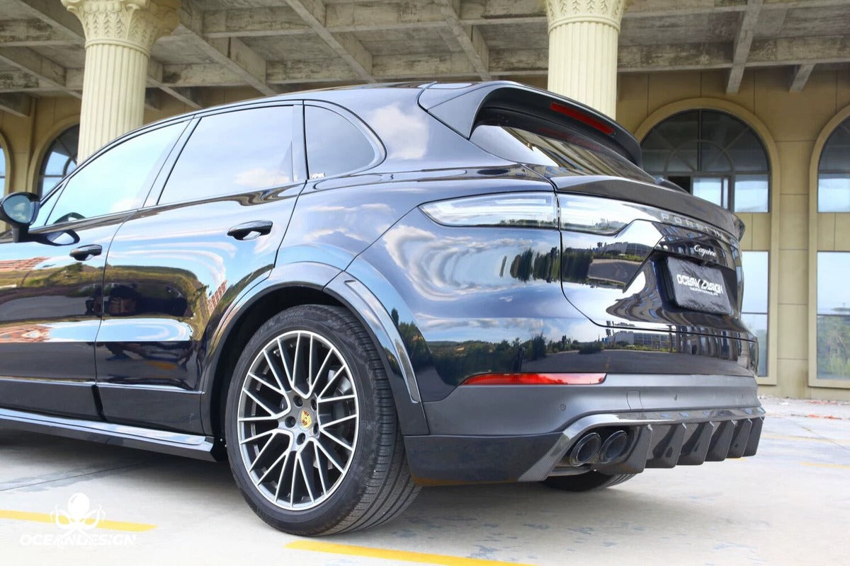 Porsche Cayenne OceanDesign OD-Style Carbon Fiber Aero Kit – Front Lip / Side Skirts / Rear Lip / Rear Wing / Front & Rear Fender Arches / Door Sills