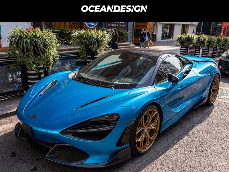 McLaren 720S V-Style Dry Carbon Fiber Aero Kit – Front Lip / Side Skirts / Rear Lip / Rear Wing / Fender Extensions / Hood