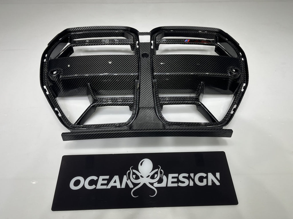 BMW G80 M3 / G82 M4 / G83 M4 CSL-Style Dry Carbon Fiber Grille + M3/M4 CSL Grille Badge