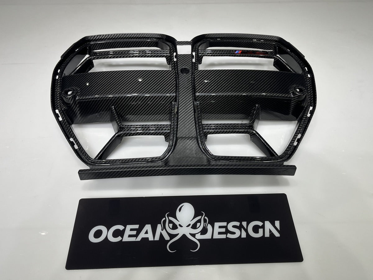 BMW G80 M3 / G82 M4 / G83 M4 CSL-Style Dry Carbon Fiber Grille + M3/M4 CSL Grille Badge